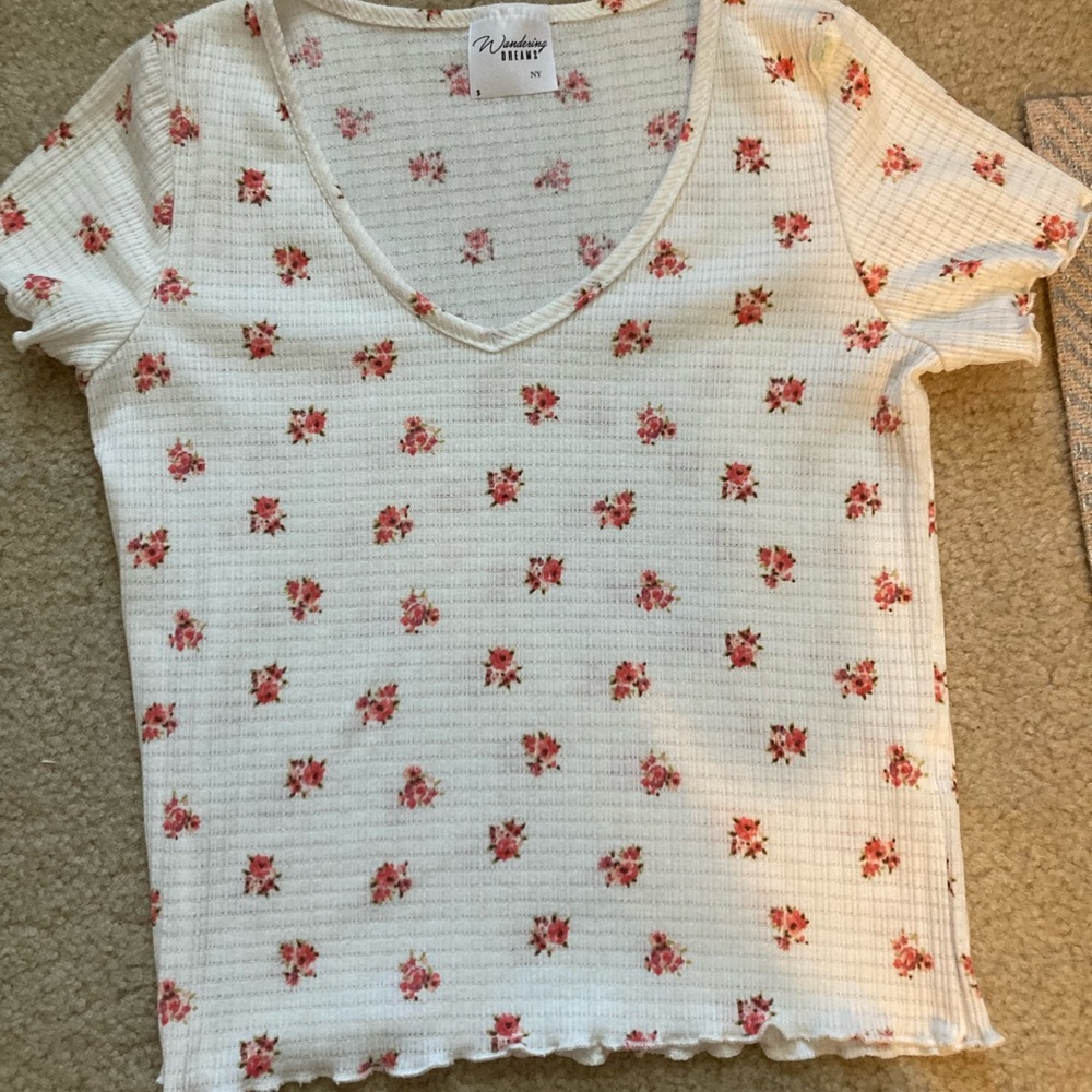 floral Crinkle Cut cropped tee